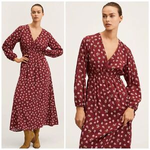 Mango Viscose Floral Print Dress New